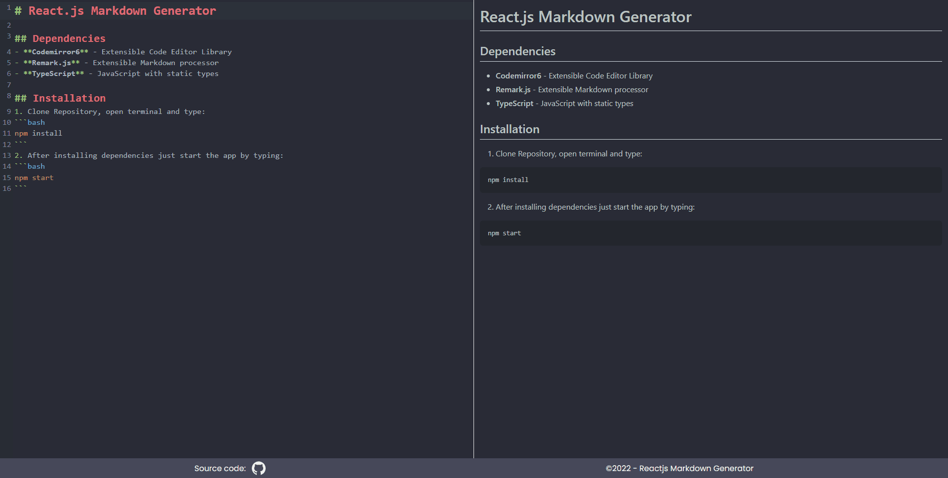 Markdown Editor preview image